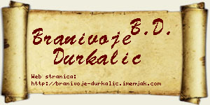 Branivoje Durkalić vizit kartica